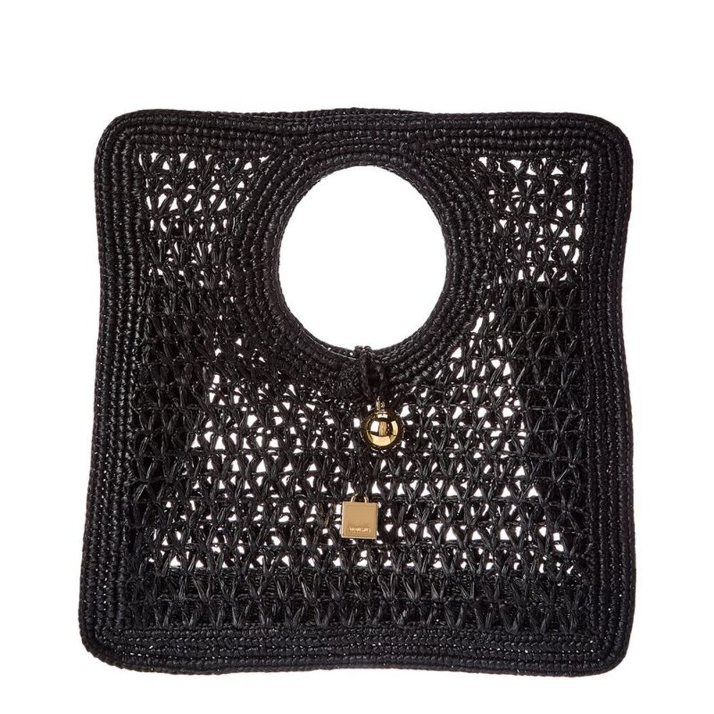 Jacquemus Raffia Shoulder Bag, Black